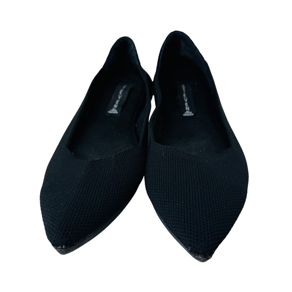 Steven by Steve Madden Reed Knit Shoes Flats Pointed Toe Black Womens Size 6.5M